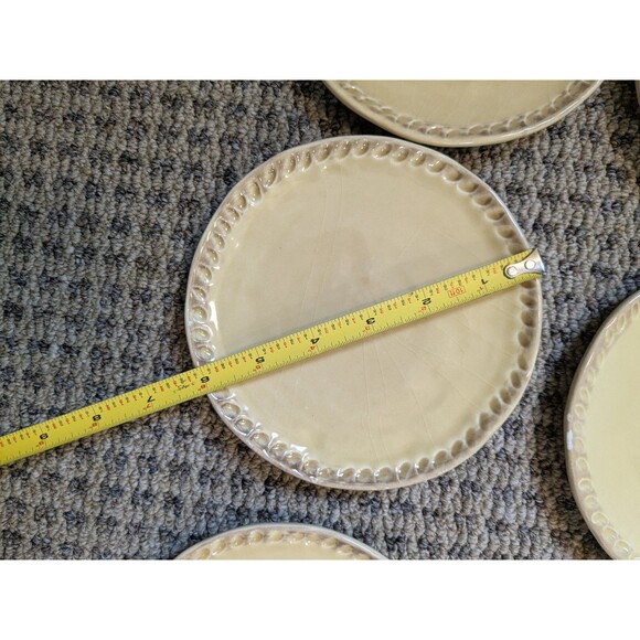 Crate & Barrel Mano Italy Bread Butter Plates Set Of 6 Yellow Pie Crust Rim 6'' - Picture 6 of 7